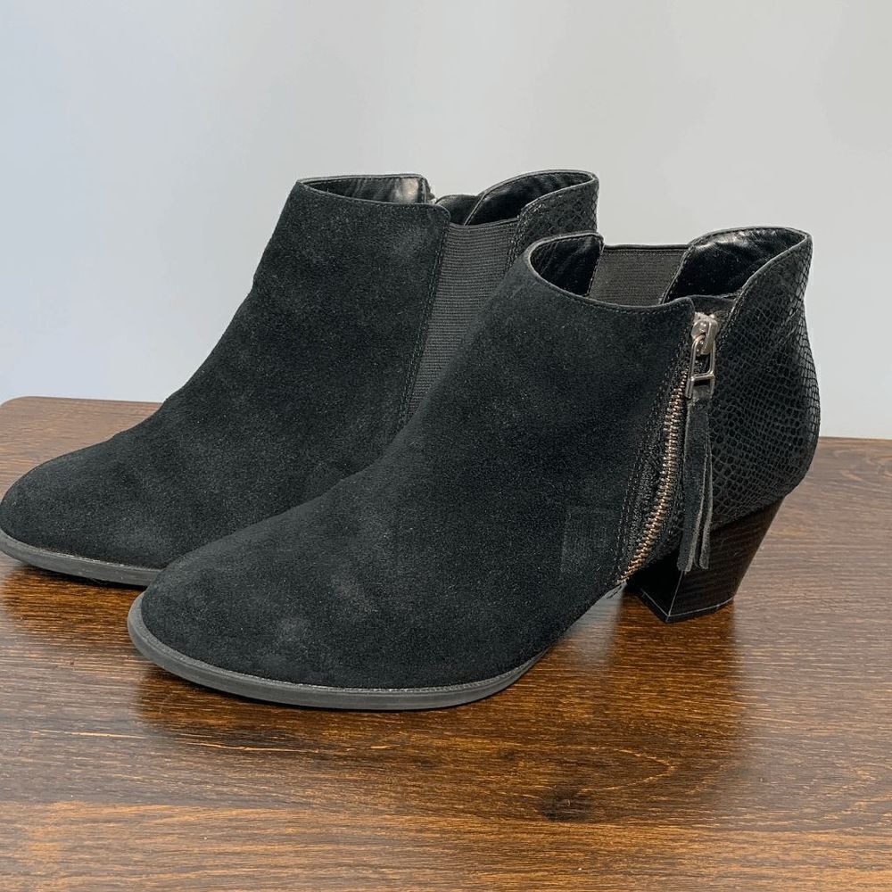 Vionic Womens Side Zip Ankle Booties Black Size 8.5